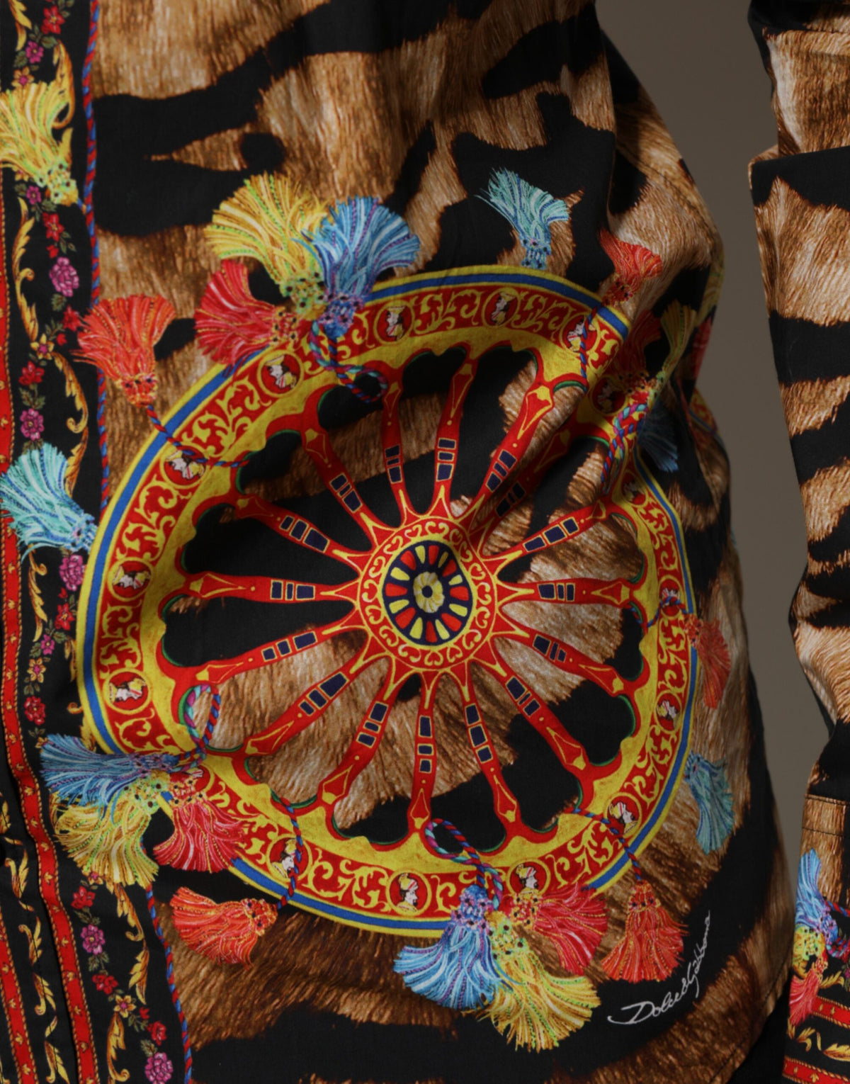 GOLD Cotton Tiger Carretto Long Sleeve Shirt