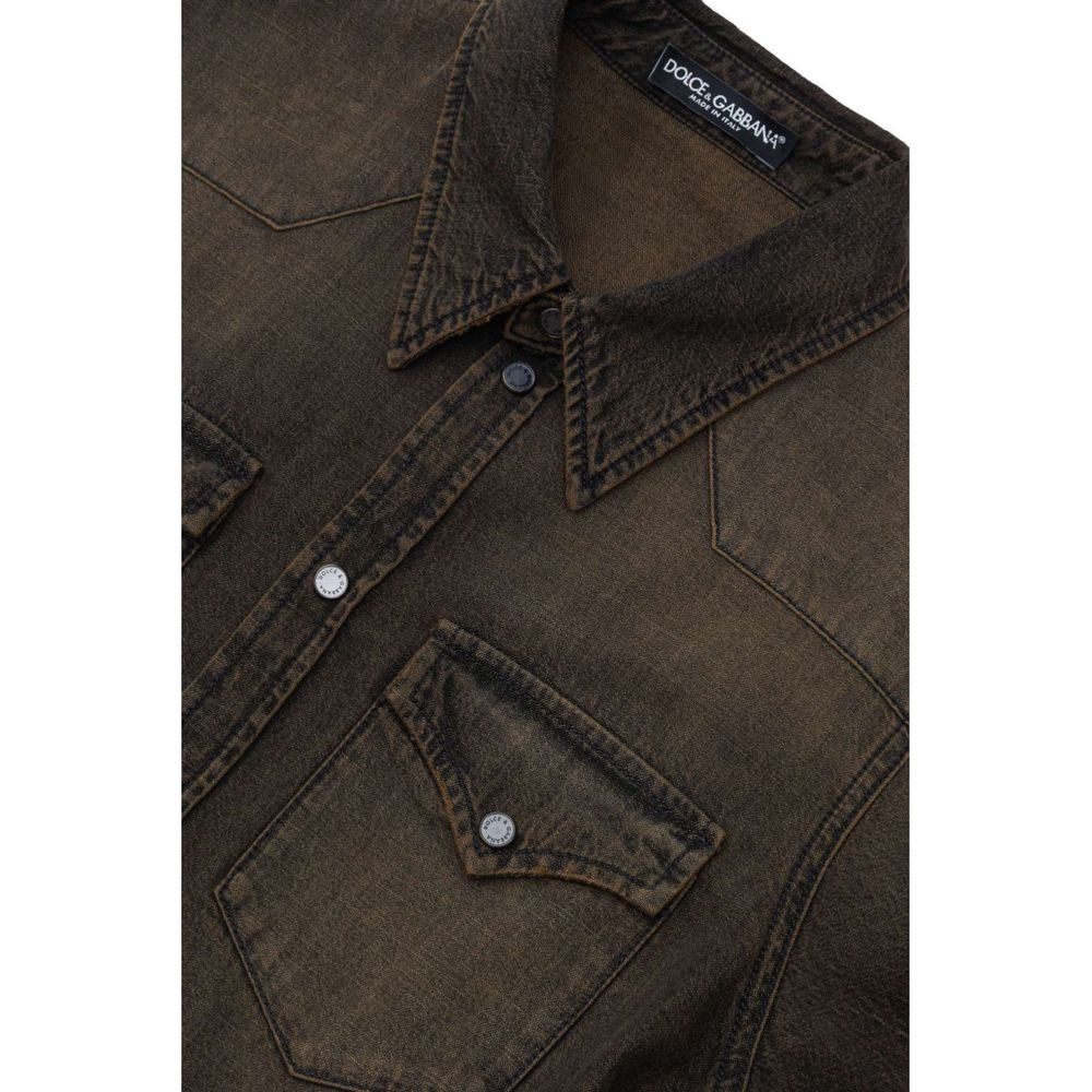 Brown Denim Shirt