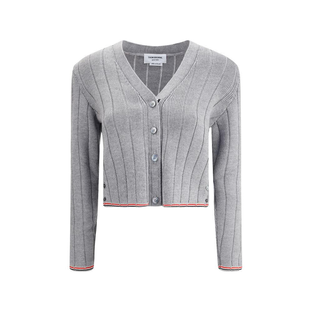 Gray Fleece Wool Cardigan