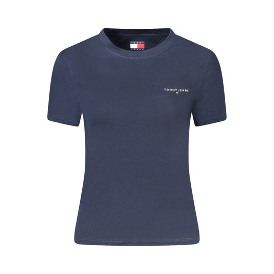 Blue Cotton Women T-Shirt