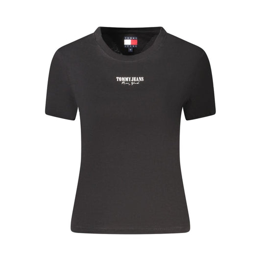 Black Cotton Women T-Shirt
