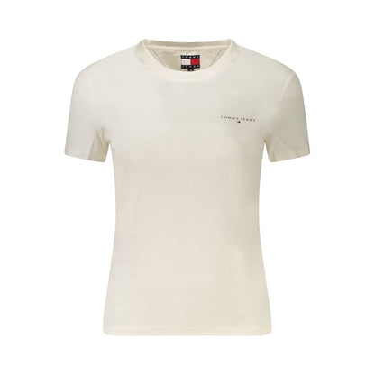 White Cotton Women T-Shirt