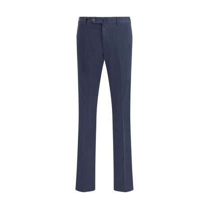 Blue Elastane Casual Pants