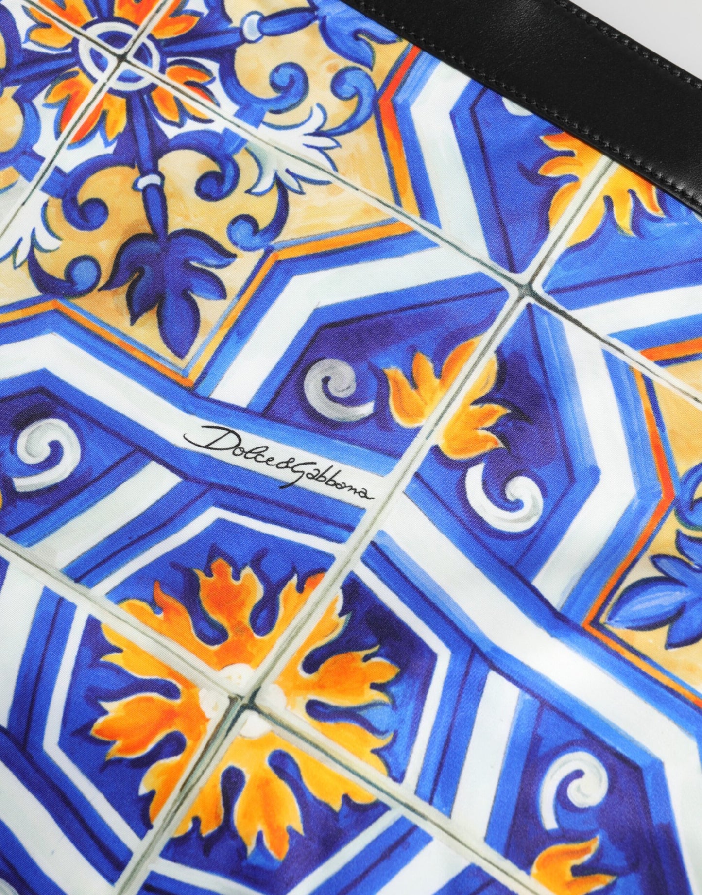 Multicolor Maiolica Print Tote Shoulder Strap Bag