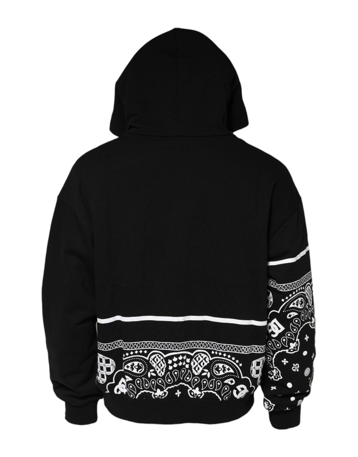 Black Bandana Hooded Men Sweatshirt Sweater