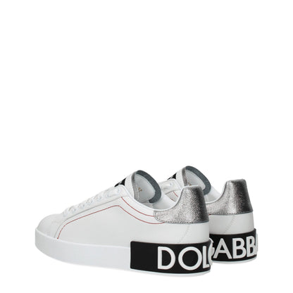 White Leather Low Top Sneakers