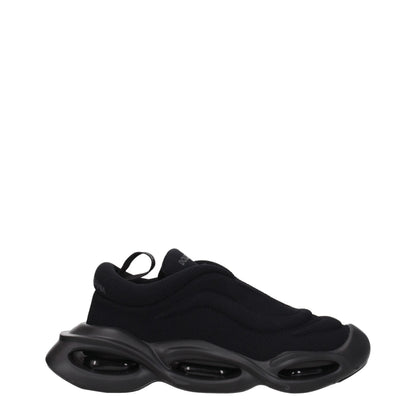 Black Fabric Chunky Sneakers