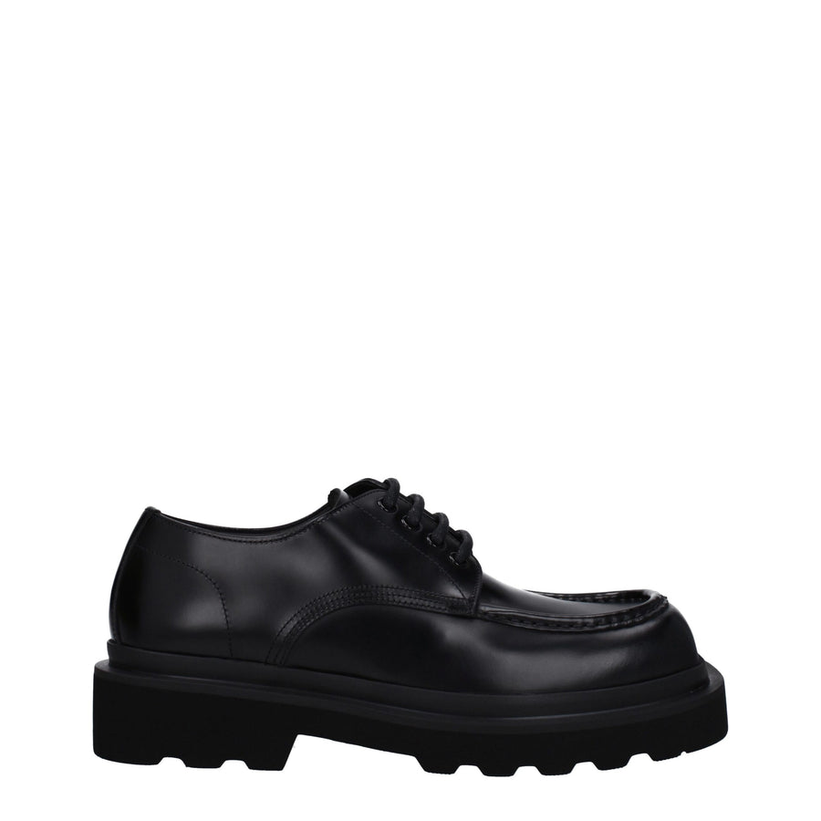 Black Leather Oxfords And Derbies