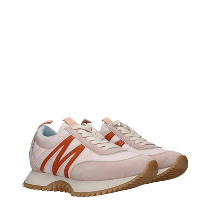 Pink Fabric Chunky Sneakers