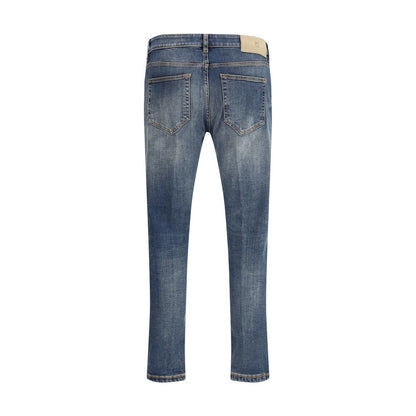 Blue Cotton Slim Fit Jeans