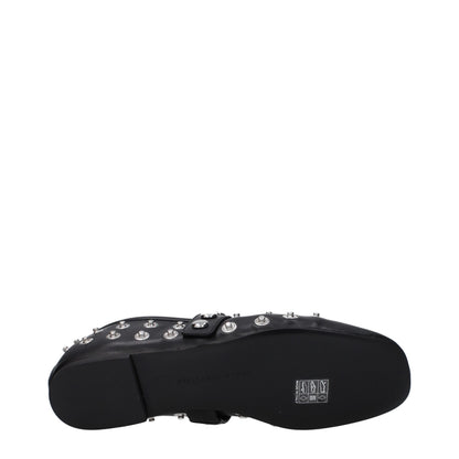 Black Leather Ballet Flats