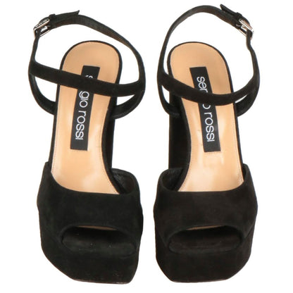 Black Velvet Sandal