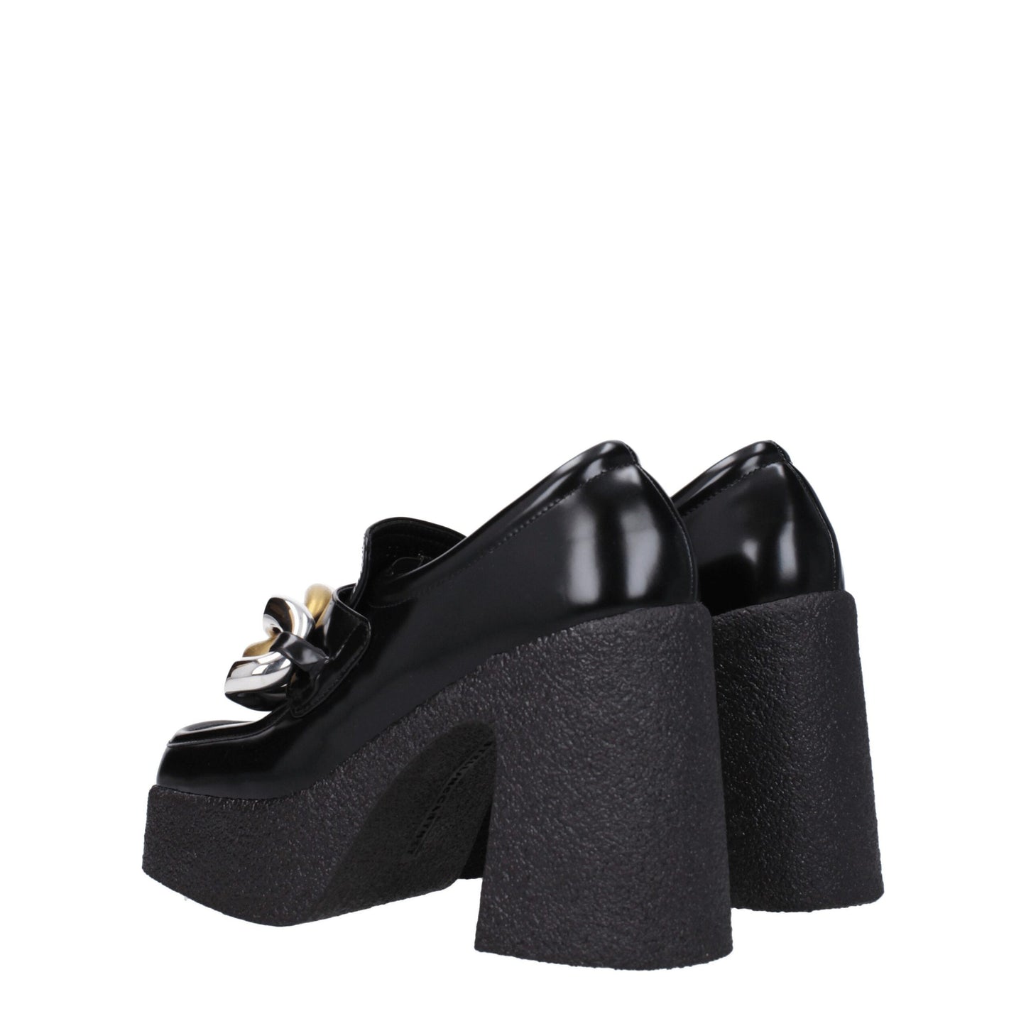 Black Leather Platform Loafers