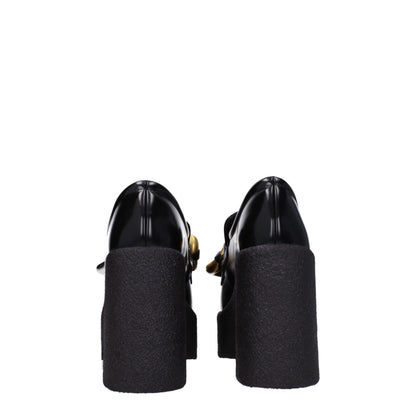 Black Leather Platform Loafers