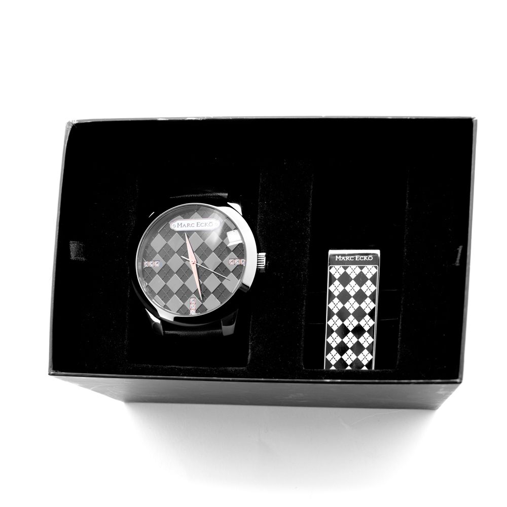 Black Leather Dress Watch