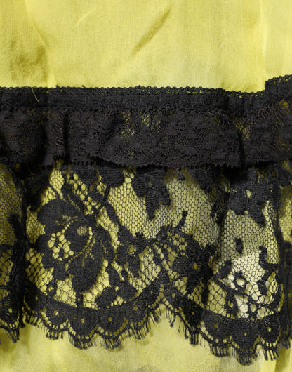 Yellow Black Babydoll Chemise Lingerie Dress