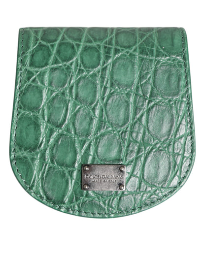 Green Exotic Skin Coin Condom Case Holder Pocket Wallet