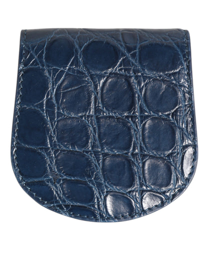 Blue Exotic Skin Coin Condom Case Holder Pocket Wallet