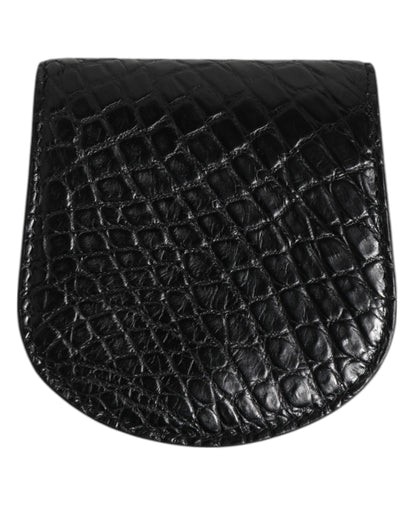 Black Exotic Skin Coin Condom Case Holder Pocket Wallet