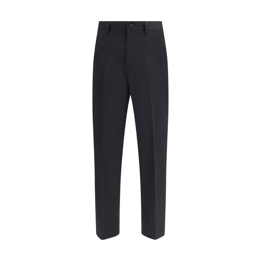 Black Fleece Wool Chino Pants