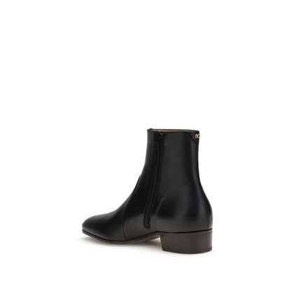 Black Goatskin Ankle Boots