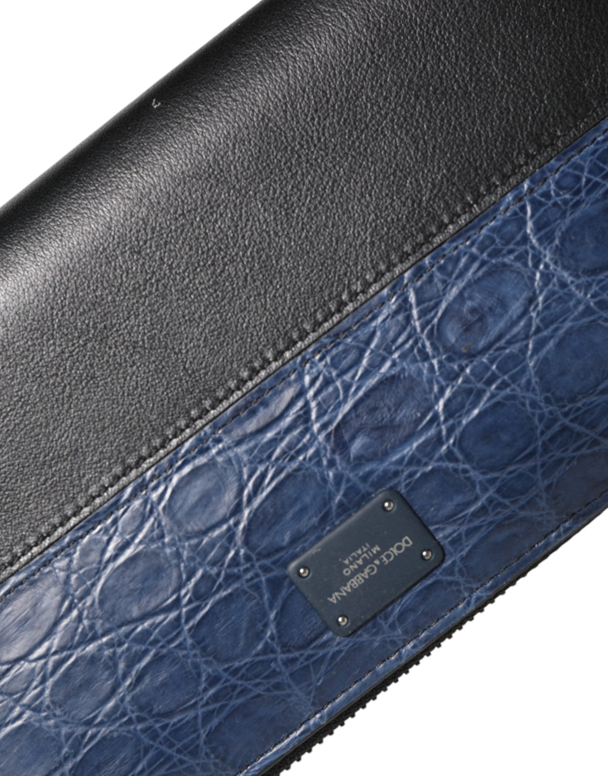 Black Blue Exotic Leather Men Continental Clutch Wallet