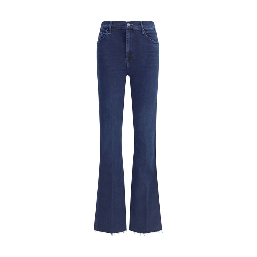 Blue Cotton Cropped Jeans