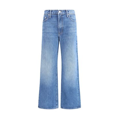 Blue Cotton Cropped Jeans
