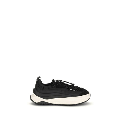 Black Polyester Athletic Sneakers