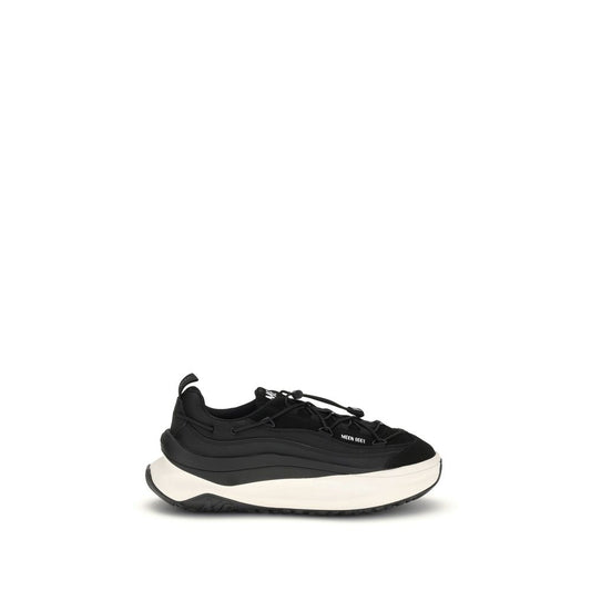 Black Polyester Athletic Sneakers