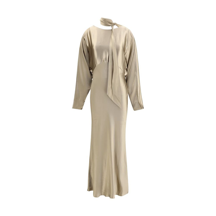 Gold Viscose Casual Dress