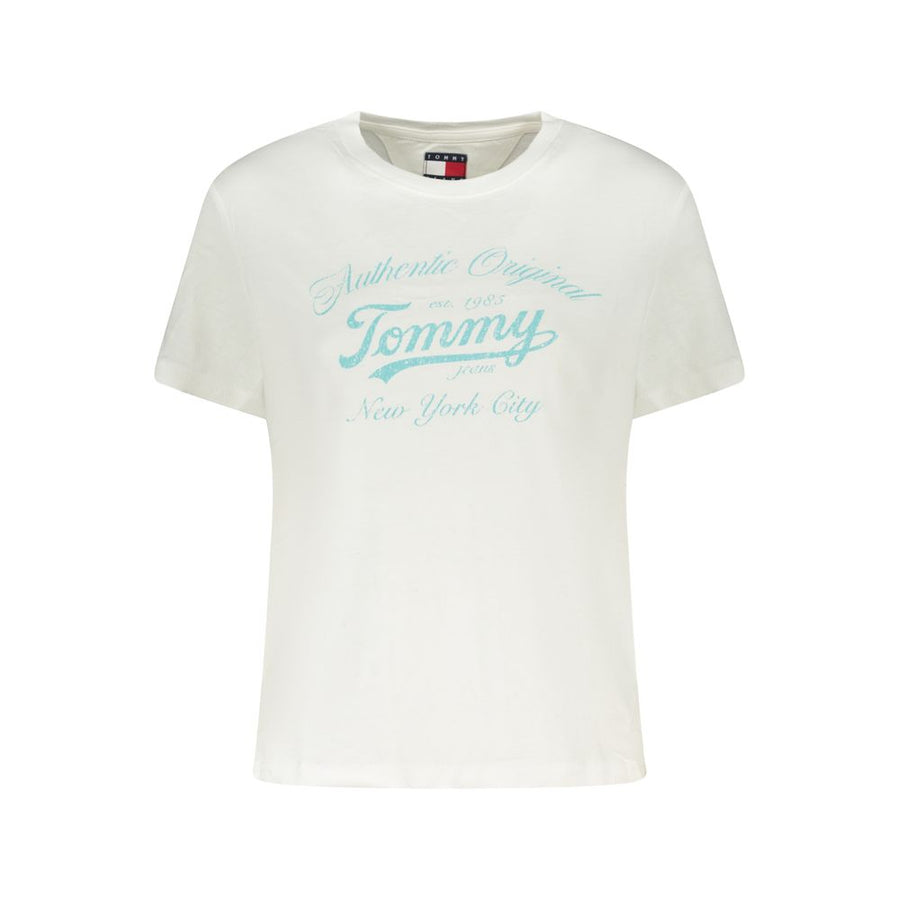 White Cotton Women T-Shirt