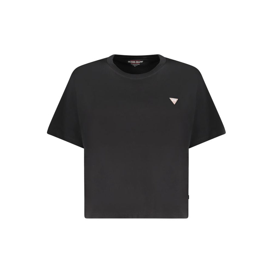 Black Cotton Women T-Shirt