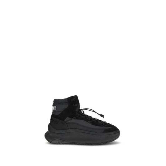 Black Polyester Athletic Sneakers