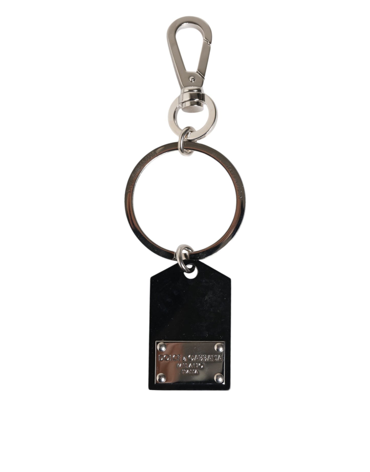Black Sint Glass Plaque DG Logo Metal PlateKeychain Keyring