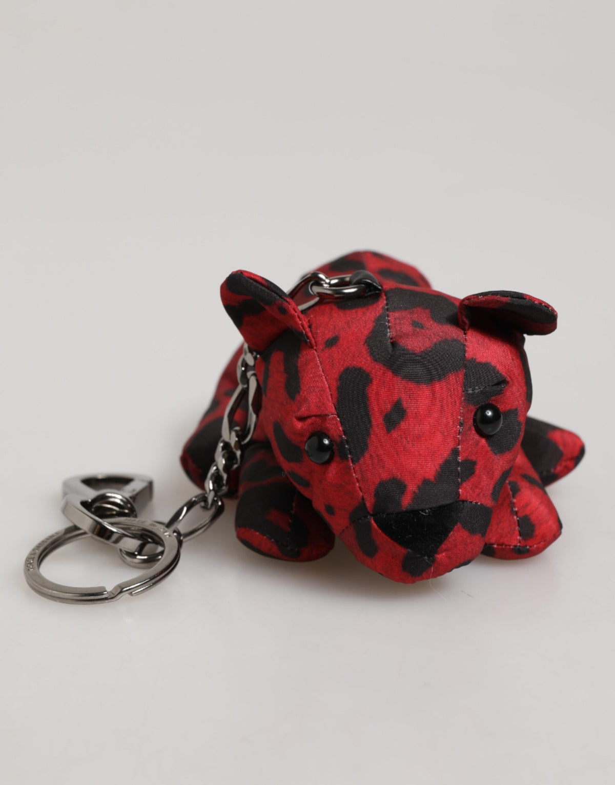 Red Black Polyester Animal Silhouette Bag Keychain Keyring