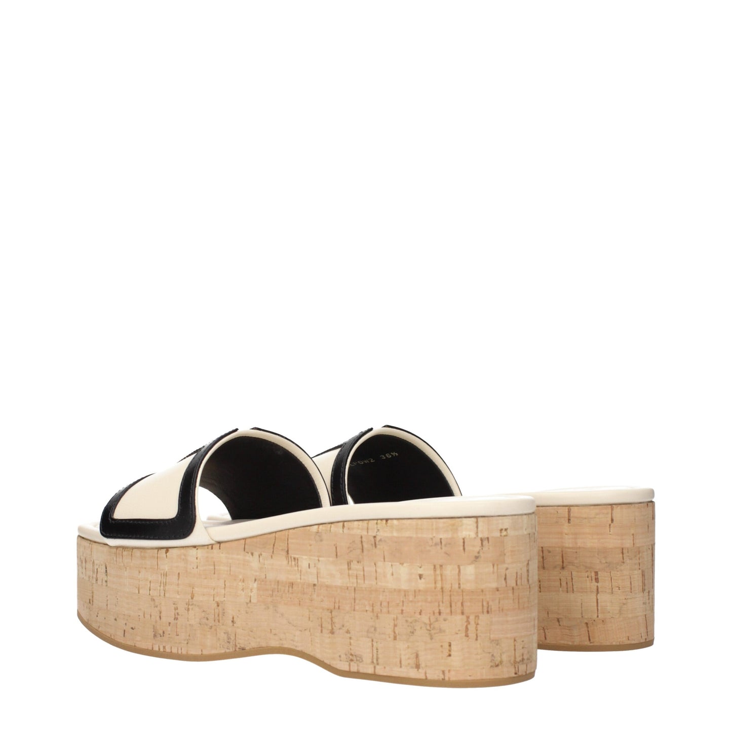 Beige Leather Wedge Sandals