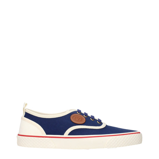 Blue Fabric Low Top Sneakers