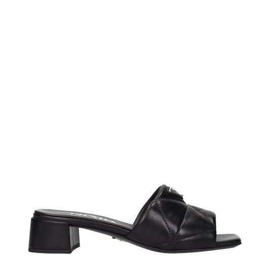 Black Leather Flat Sandals