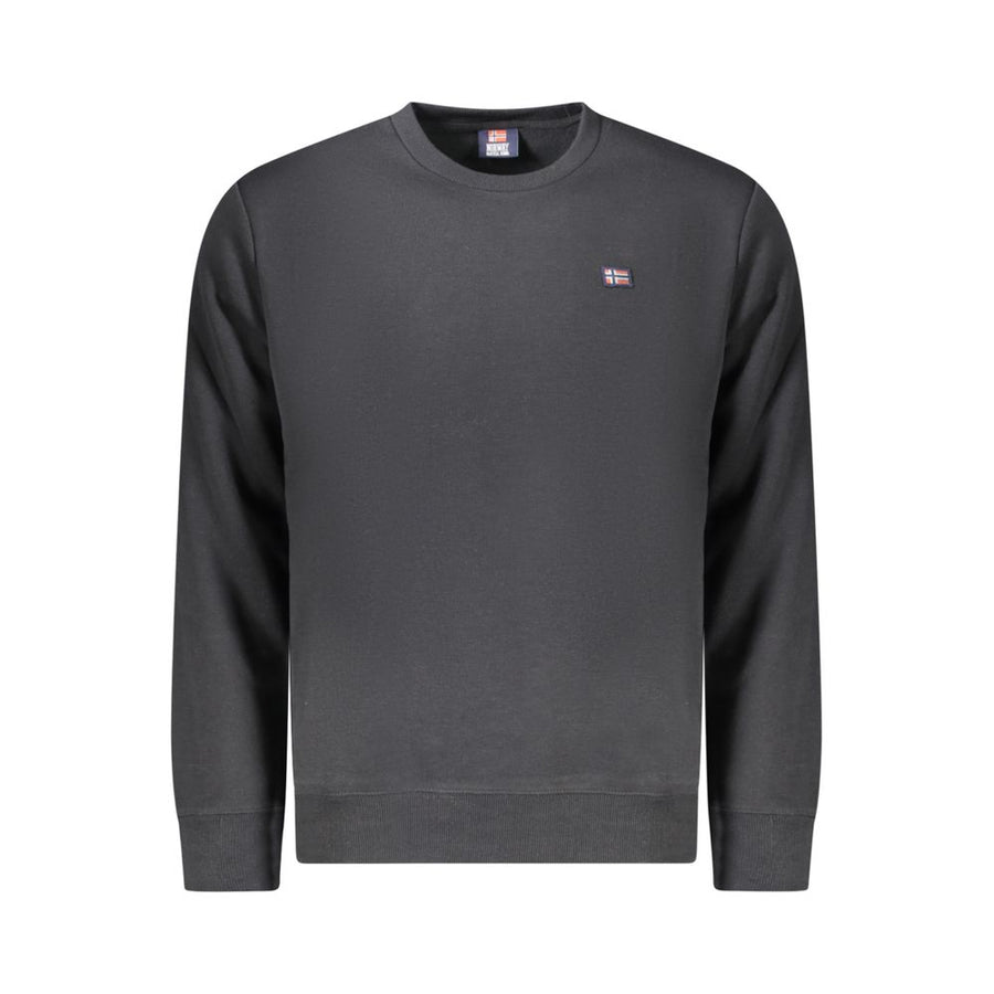 Black Cotton Men Sweater