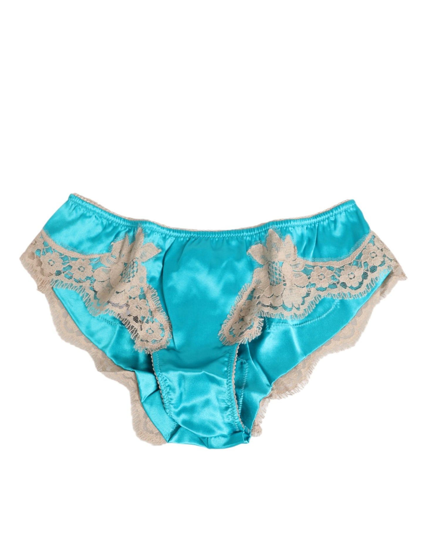 Blue Silk Satin Lace Trim New Slip Underwear