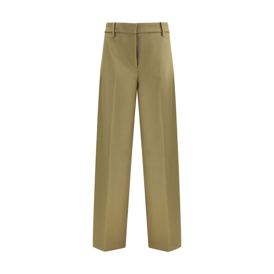 Green Polyester Dress Pants