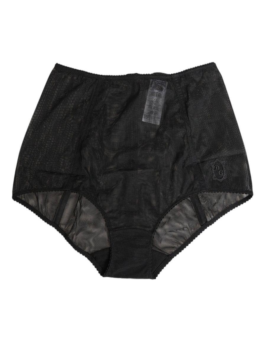Black High Waist Mesh Sheer Shapewear Underwear