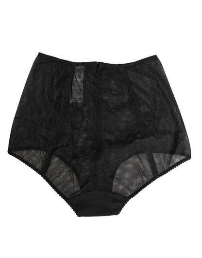 Black High Waist Mesh Sheer Shapewear Underwear
