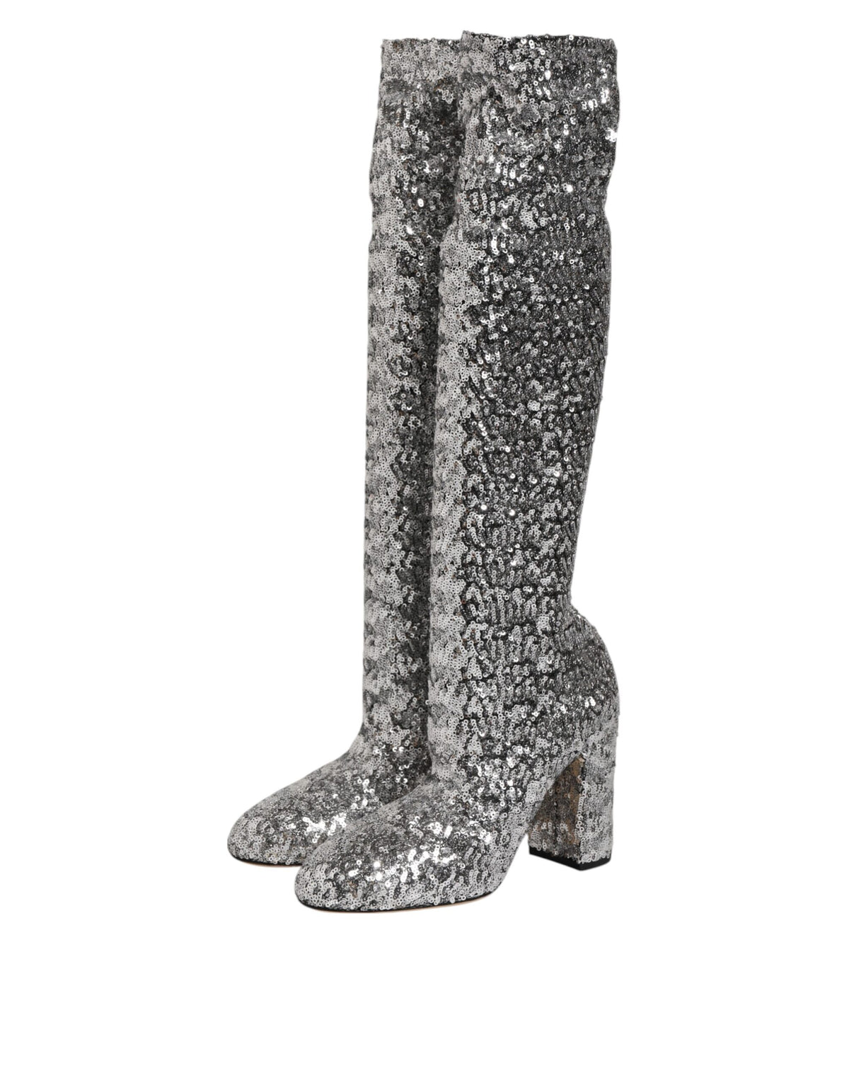 Shoes Silver Sequins Glitter High Heel Boot Shoes