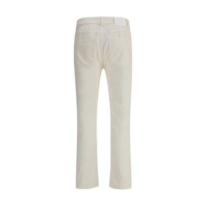 White Cotton Casual Pants