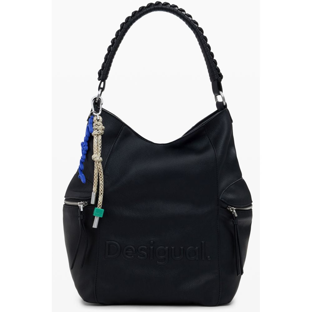Black Polyethylene Women Backpack