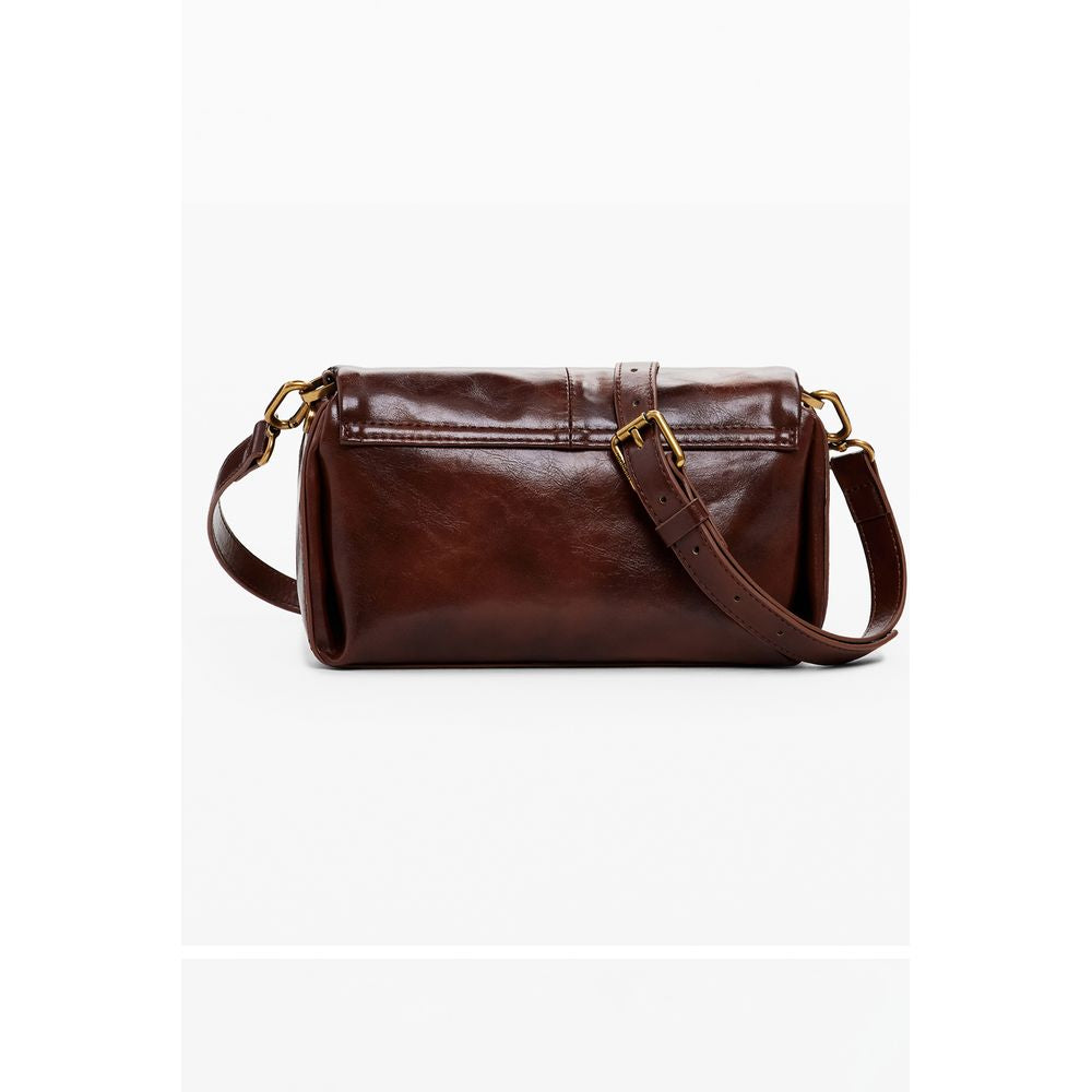 Brown Polyethylene Women Handbag