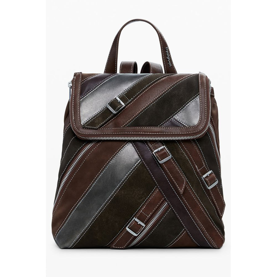 Brown Polyethylene Women Backpack