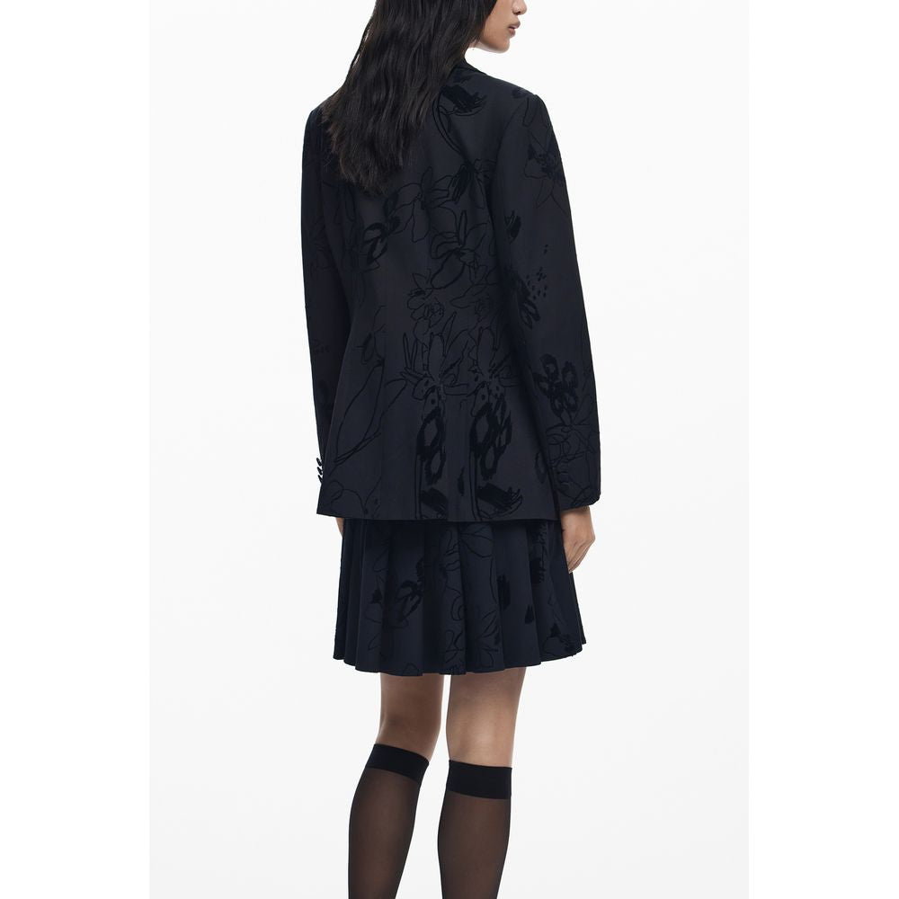 Black Polyester Women Jacket